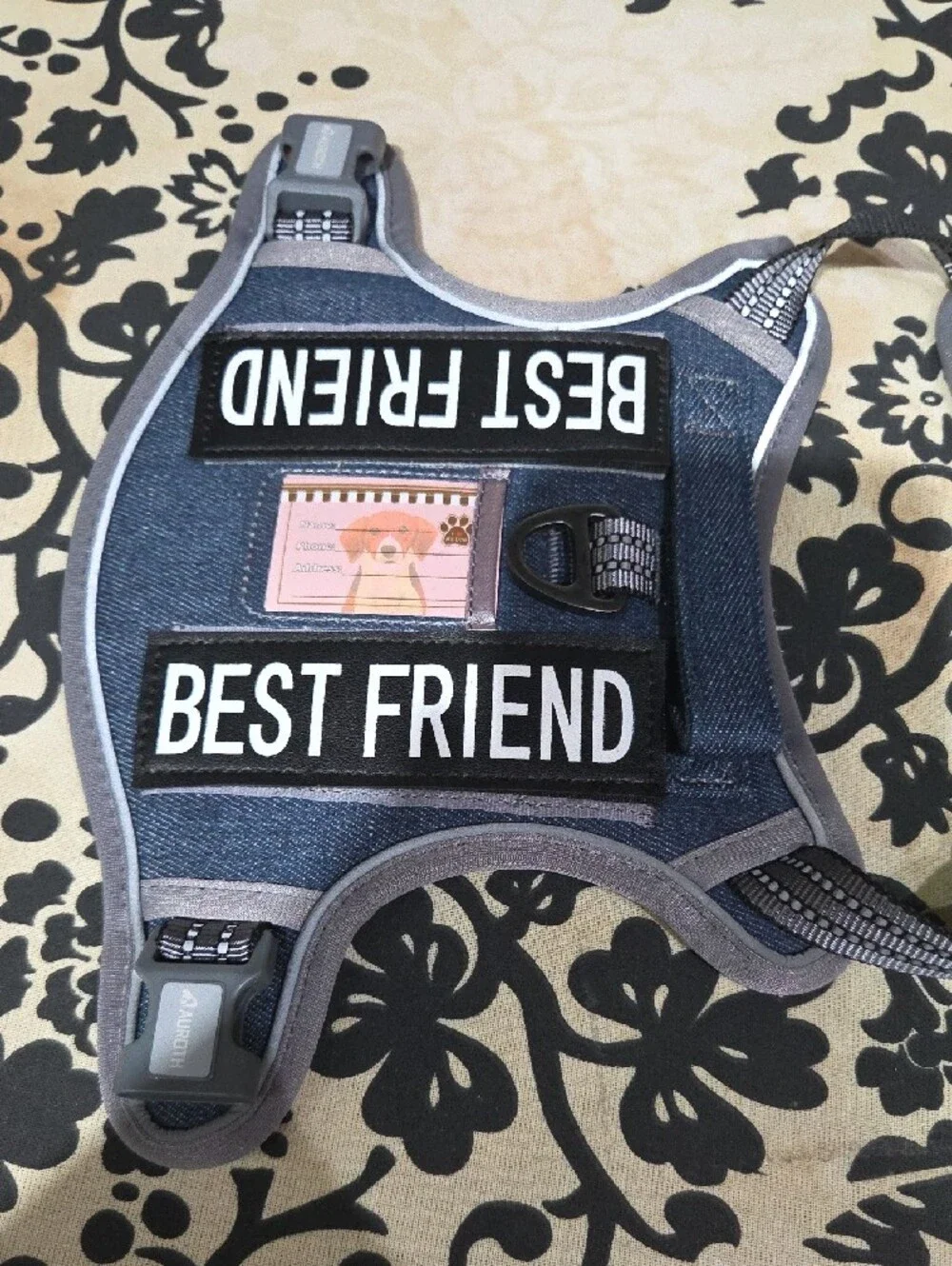 Best Friend Denim Dog Harness - Navy Blue